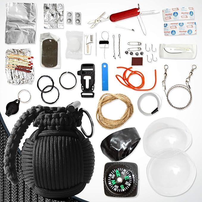 Holtzman’s Survival Kit Paracord Grenade The #1 Best 48 Tool Emergency kit