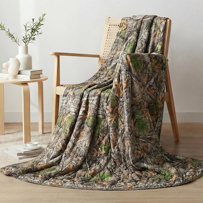 LOOGU Camo Blanket Waterproof Insulation Poncho Liner for Outdoor Camping, Hiking, Hunting, Survival, Backpacking, Picnicking