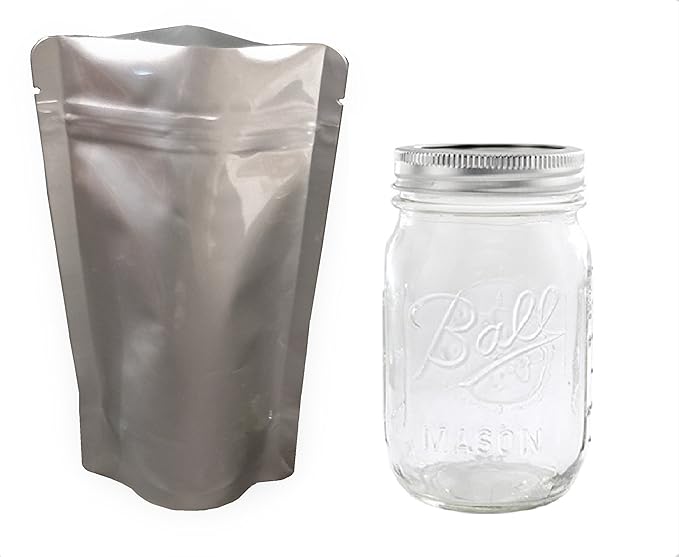 7 Mil Zip Top Mylar Bags Stand Up Gusseted Pouch in Multiple Sizes (50, 1 PINT 6 x 8)