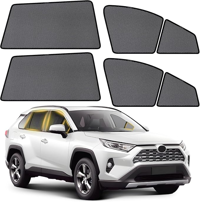 ZATOOTO Car Window Shades for Toyota RAV4 2019-2024, Side Window Covers Split-Front Design with UV Protection, Privacy Breathable Mesh for Ventilation, Dust Protection Perfect for Camping, Baby Safety