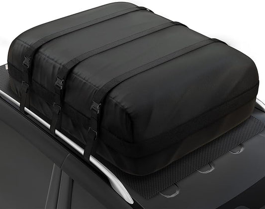 iBirdie Roof Rack Cargo Carrier 30.1 Cubic Feet, Soft-Shell Rooftop Cargo Box, Waterproof Heavy Duty 1200D for Car with/Without Roof Rack, Includes Anti-Slip Mat, Door Hooks, 52x40x25 inches