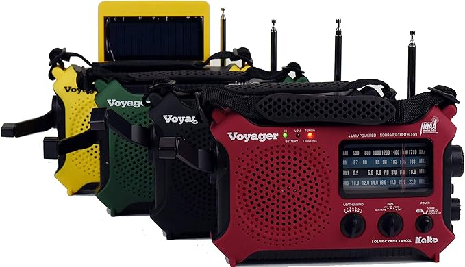 Kaito KA500L 4-Way Powered Emergency AM/FM/SW NOAA Weather Alert Radio with Solar, Dynamo Crank, Flashlight and Reading Lamp, Black