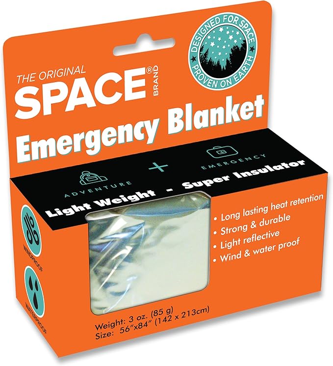 Grabber Outdoors The Original Space Brand Emergency Survival Blanket, Silver, 3oz. 56" X 84"