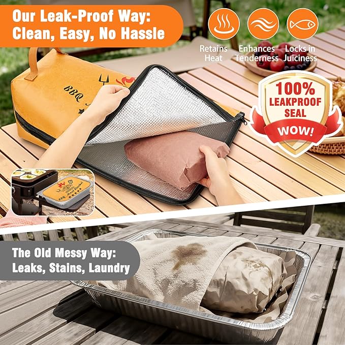 21in BBQ Blanket for Resting Meat, Smoked Meat Insulated Bag for Turkey/Beef/Brisket/Pork Shoulder, Kitchen & Party Supplies, Picnic & Camping Accessories, Anniversary Birthday Gift for Men