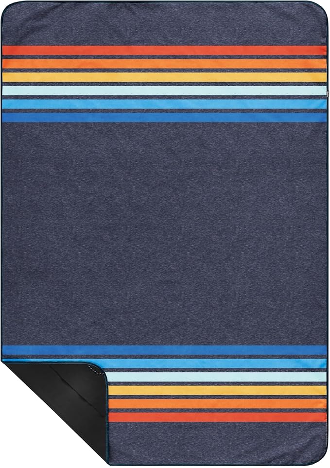 Rumpl Everywhere Mat, Waterproof Picnic Blanket and Ground Mat for Camping, Hiking, and Picnicking, 52x75 Inches, Coast Retro Rays