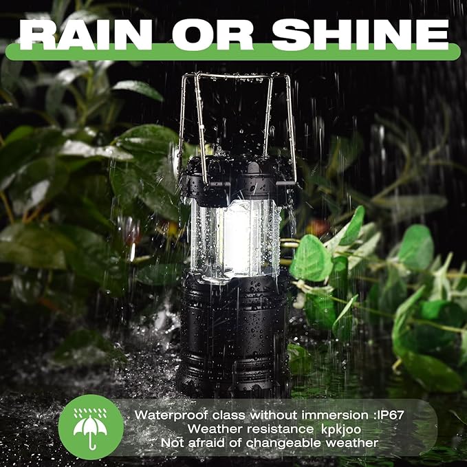 KPKJOO Lantern Collapsible Camping Light, Battery Operated Lanterns LED Super Bright for Power Outages Indoor Emergency Outdoor Camping Hiking Kit (6, LED)