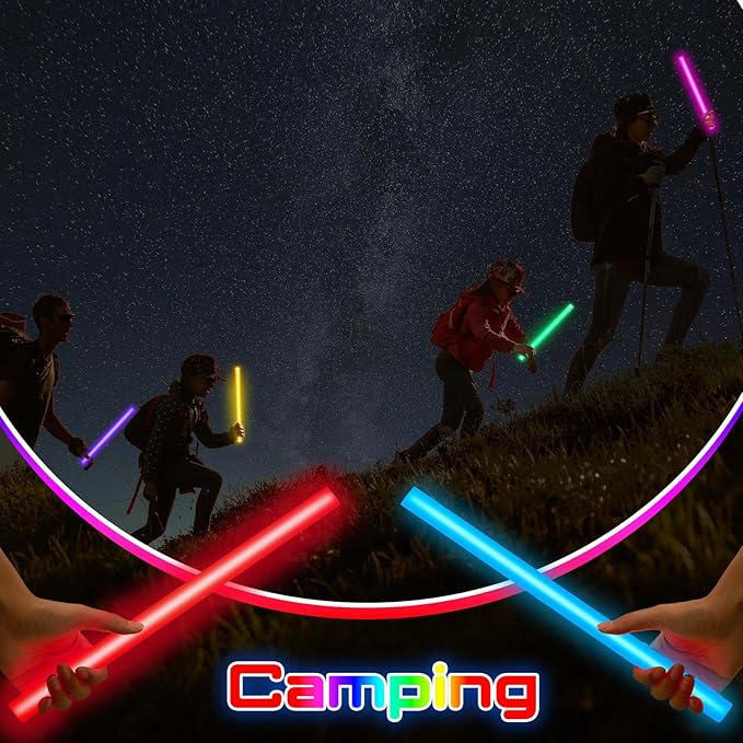 Lewtemi 10 Pcs Large Glow Sticks Big Giant Jumbo Halloween Christmas Emergency Light Stick for Camping Accessories, Survival Kit