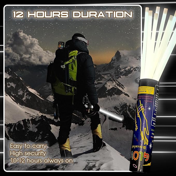 Lewtemi 10 Pcs Large Glow Sticks Big Giant Jumbo Halloween Christmas Emergency Light Stick for Camping Accessories, Survival Kit