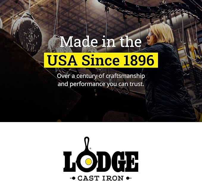 Lodge Double Play Reversible Cast Iron Grill/Griddle - Dual-Sided with Double Burner Configuration for Eggs, Pancakes, Burgers & More - Seasoned, Non-Toxic Cookware - Heavy-Duty Grill Pan - Black
