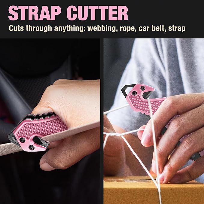 GOOD WORKER Legal Pocket Knife with 2.95” Serrated Blade, Glass Breaker, Seat Belt Cutter - EDC Sharp Folding Knives with Portable Clip - Small Tool for Tactical Camping Survival Hiking - Gifts for Men, Women