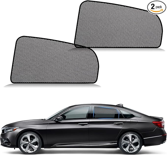 ZATOOTO Car Window Shades Accord 2018-2023 for Rear Window 2Pack car Shades for Back Windows Baby & Pet | Blocks 99% UV Rays & Heat | Breathable Mesh for Privacy & Bug Protection | Camping & Travel