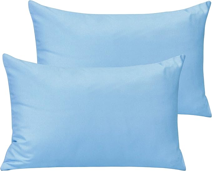NTBAY Microfiber Toddler Pillowcases with Envelope Closure, 2 Pack 100% Brushed Microfiber Super Soft Travel Kids Nursery Pillow Cases, 14"x20" Fits Pillows Sized 12"x16" 13"x18" 14"x19", Sky Blue