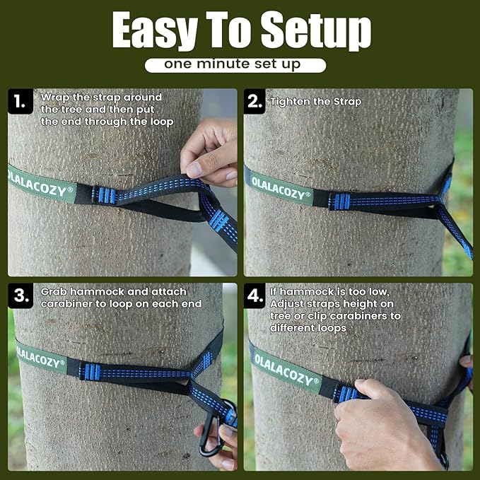 Camping Hammock,Camping Essentials,Lightweight Portable Double & Single Hammock with Tree Straps, Camping Gear for Outside Hiking Camping Beach Backpack Travel (Black & Grey, Medium)