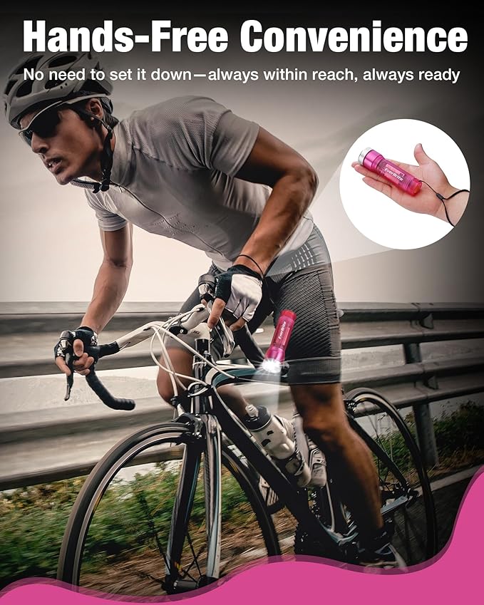 EverBrite Small Flashlight, Compact LED Flash Light with 3 Modes, 3 AAA Batteries Included, Water-Resistant Mini Flashlight for Home,Emergencies and Camping, Pink, 1 Pack