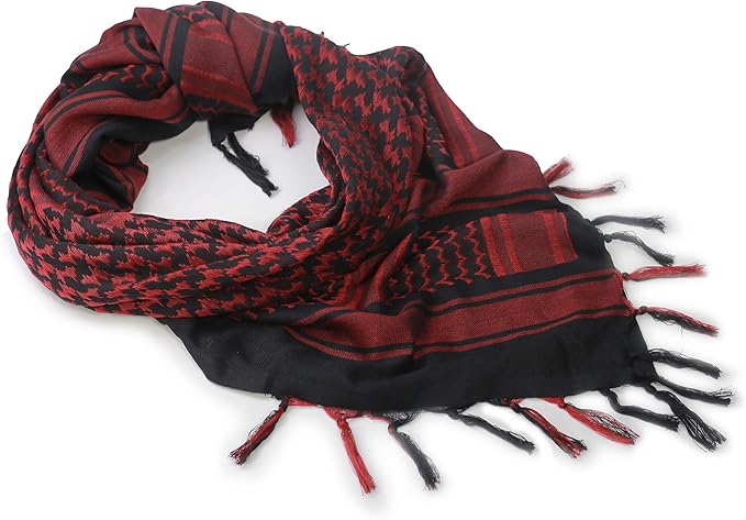 Luxns Military Shemagh Tactical Desert Scarf / 100% Cotton Keffiyeh Scarf Wrap for Men And Women