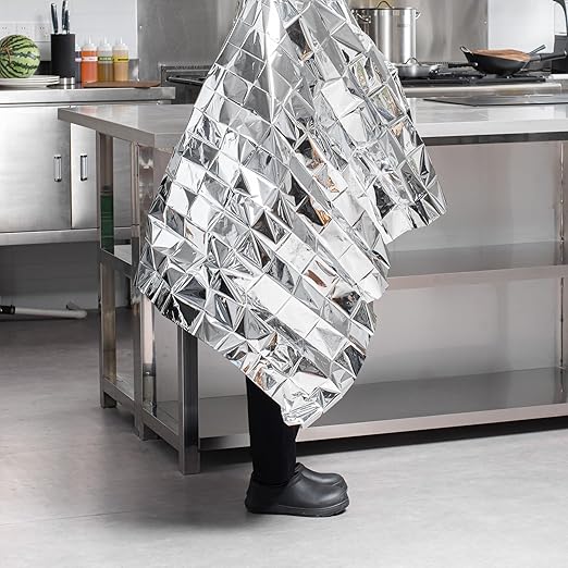 Restaurantware Emergency Thermal Blankets 12 Pack Survival Mylar Blankets for First Aid Kit Waterproof, Windproof, Retains Body Heat, Compact Space Blanket Design Hiking, Outdoors, Travel, Camping,