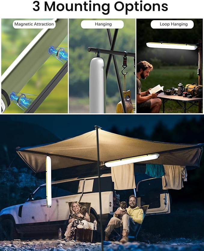 34" Inflatable Solar Camping Lantern & 4000mAh Power Bank, 339LM Ultra Bright LED Light Tube, USB-C Rechargeable & IP66 Waterproof Portable Tent Lamp for Hurricane, Power Outage, Backpacking, Survival