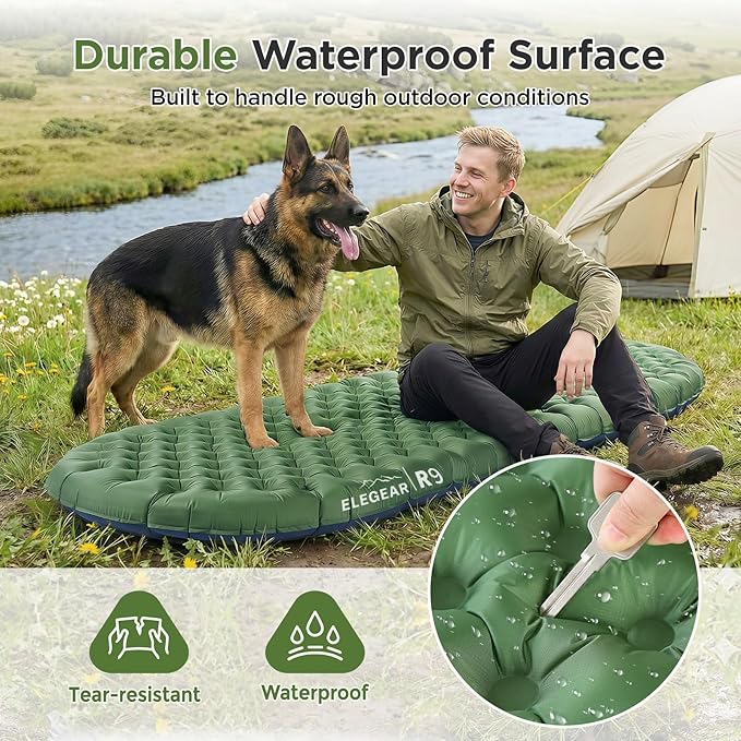 Elegear CumbreX™ Sleeping Pad for Camping with 9 R-Value, Ultralight Camping Sleeping Mat for All Seasons, Insulated Backpacking Sleeping pad, Ripstop Camping Mattress for Outdoor Hiking Tent