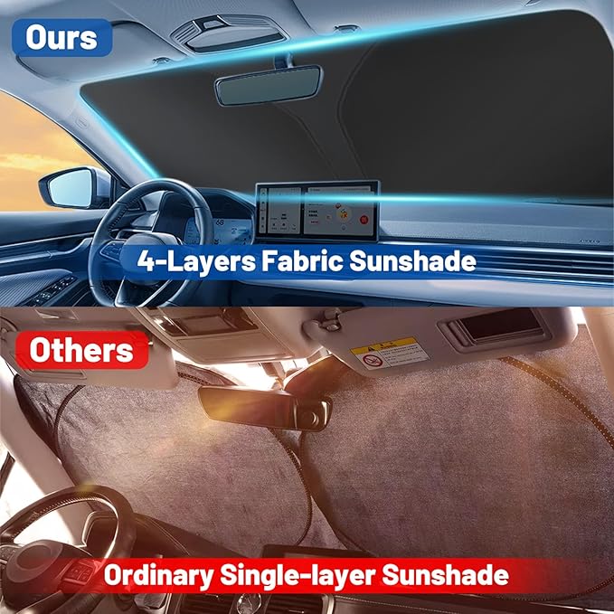 Car Window Shades for Mazda CX-30 2019-2026, Custom Fit Front Windshield Sunshade, Foldable Reflective Sun Shield with Steering Wheel Cover, UV Protection for Car Interior