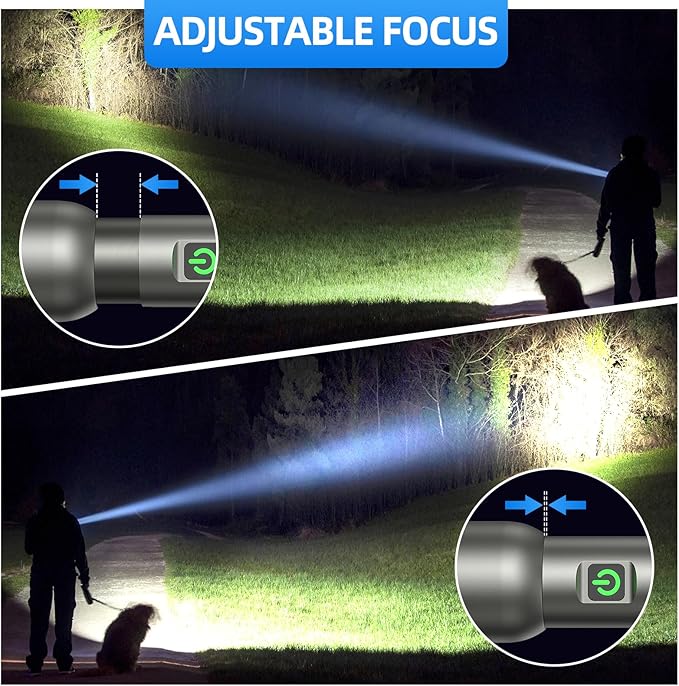 ODISTAR Rechargeable Flashlight High Lumens, 2000 Lumen Super Bright Led Small Powerful Tactical Flashlight with 7 Light Modes, Pocket Waterproof Flash Light for Camping Home Emergencies（2 Pack）
