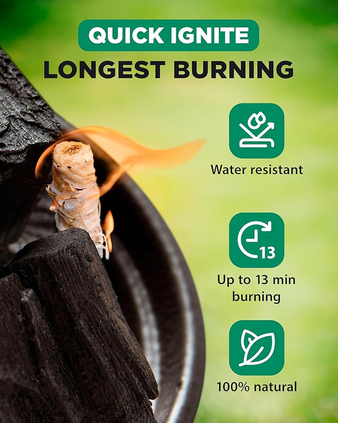 WH 54+ Pack Natural Fire Starters for Campfires & Grill - Long-Burning Charcoal Starters - Odorless Firestarters for Outdoor Fire Pit, Fireplace - Quick Ignite