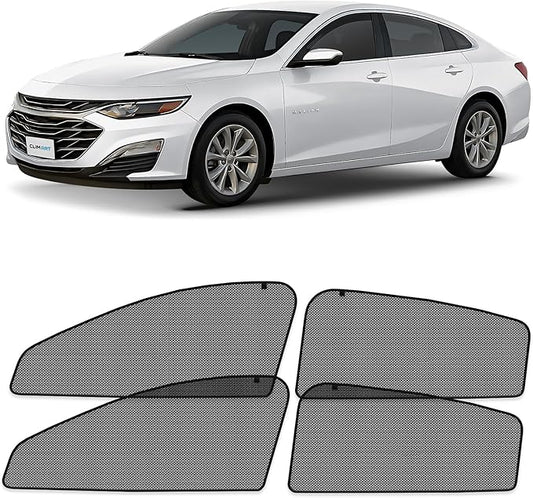 CLIM ART Magnetic Car Window Shades for Chevy Malibu 2016-2025 – Custom-Fit Sun Blocker Curtains, Side Window Covers, Essential Car Accessories for Camping, Baby, and Privacy Protection - MS0167