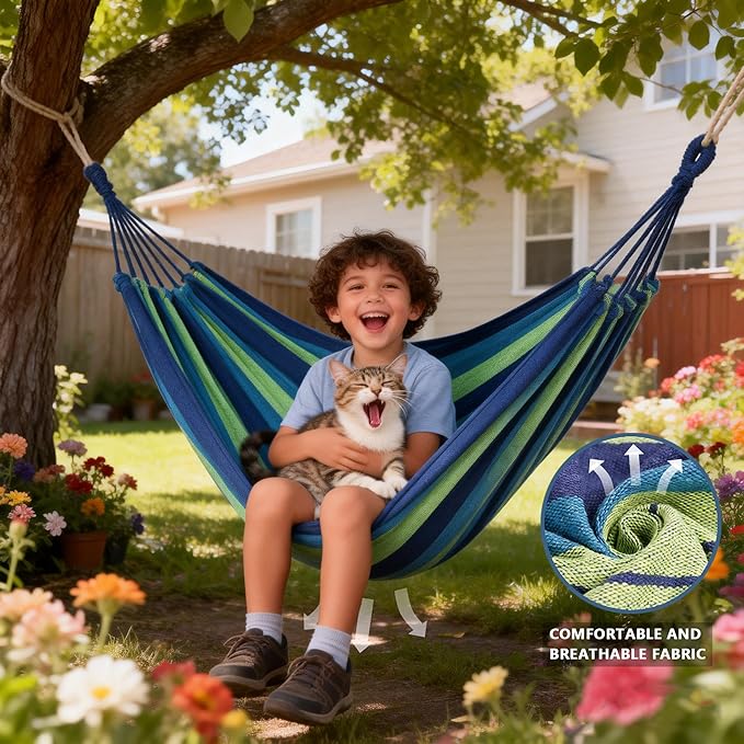 Outdoor Amacas Garden Camping Hammock,Hammock Portable with Carrying Bag for Patio Yard Garden Backyard Porch Travel ﻿