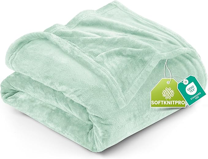 Utopia Bedding Fleece Blanket Twin Size Mint Green (60x80 Inches) Ultra Soft Warm Lightweight Microfiber Breathable Anti-Static Cozy Bed Blanket, All-Season Home Decor Gift for Men & Women