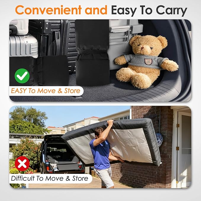 COLMERD Portable Camping Cot Mattress 80 x 36 Inches Sleeping Mat with Waterproof Anti-Slip Bottom Floor Mattress Easy to Carry for Guest Tent Lawn Yard Camping Cot Easy to Store