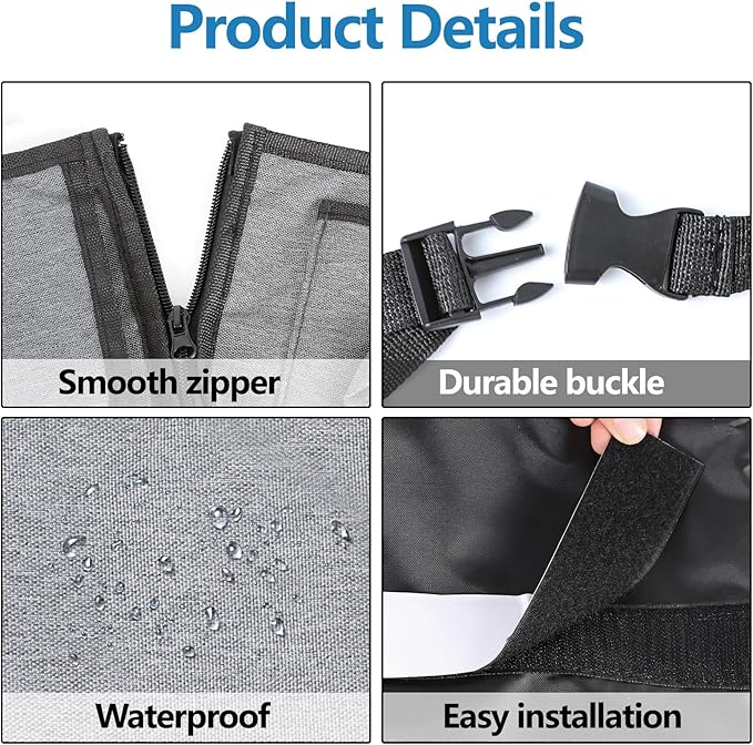 Hovom Car Trunk Organizer, Large Capacity Trunk Organizer for SUV, Detachable Vehicle Seat Back Hanging Storage Organizer with Zippers, Waterproof Car Storage Bag with 7 Pockets (Gray)