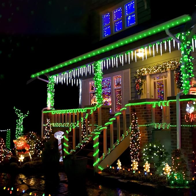 Solar Rope Lights, 66ft 200LED Solar String Lights, 8 Modes Waterproof Solar Powered Outdoor Light, Flexible Clear Tube Light for Garden Backyard Patio Deck Porch Pool Tree Christmas Decoration -Green