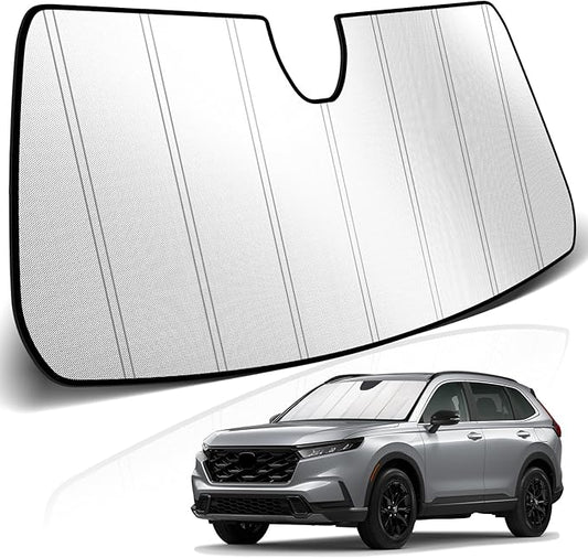 KUST Windshield Sun Shade for Honda CRV 2023-2025 2026 Foldable Thicken Window Sunshade UV Protection Keep Cool Sunshield Easy Install Sun Visor Accessories Aluminum Film