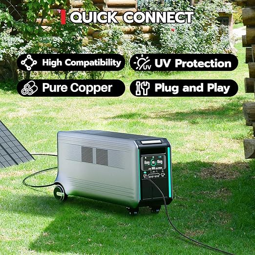 Solar Panel Connector Kit 6 in 1 Cable Solar Connector 14AWG Heavy-Duty Cable Weatherproof for RV Camping Portable Power Staion Generator DC5521 7909 8020 XT60 (16FT)