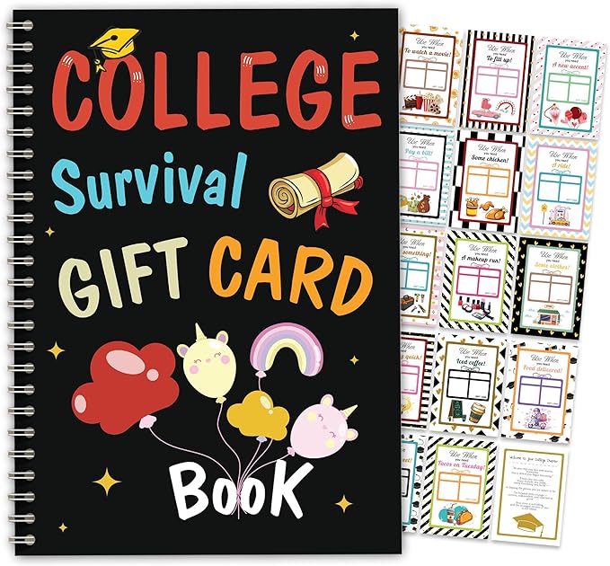 College survival gift card book - College Gift Card Book 2026 open when envelopes for college student– Graduation Gifts for High School College Survival Gift Card Booklet Holder Book