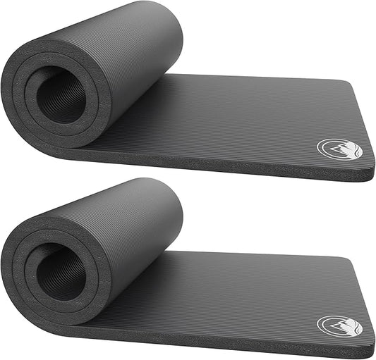 Foam Sleeping Pad for Camping - 1.25-Inch-Thick Waterproof Sleep Pad with Carry Straps for Cots, Tents, or Sleepovers by Wakeman Outdoors (Black)