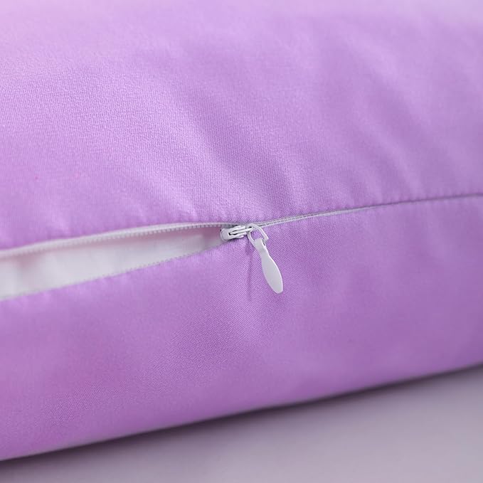 NTBAY Zippered Toddler Pillowcases Set of 2, 100% Brushed Microfiber 13x18 Pillowcases, Super Soft and Cozy Travel Kids Nursery Pillow Cases, 13x18 Inches, Light Purple