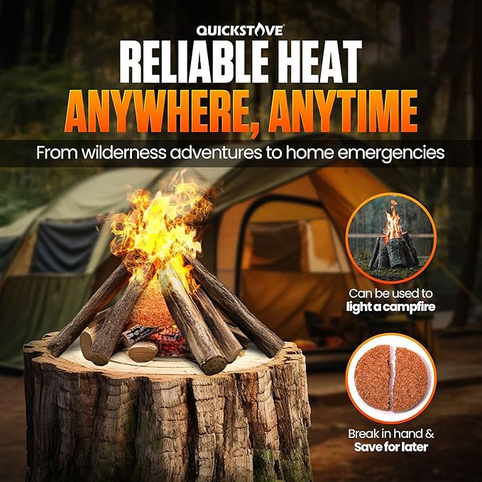 Fire Starters (20 Pack) – Waterproof Emergency Fuel Disks for Camping Essentials, Wood Stove, Fireplace, Fire Pit, Survival Kit, Campfire & Outdoor Accessories