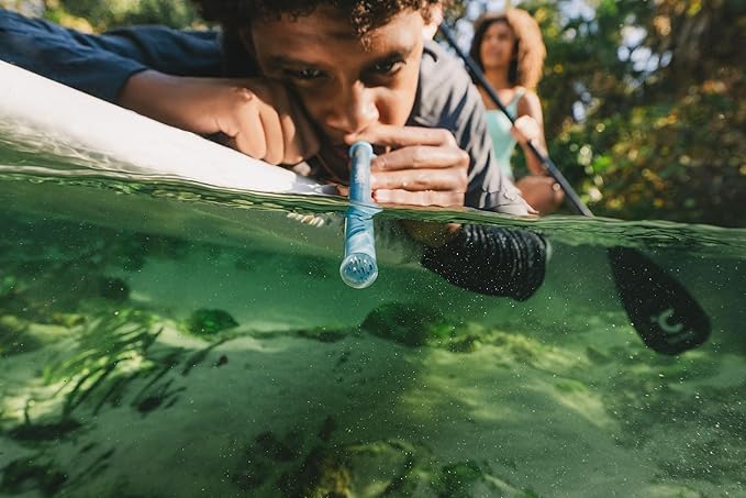 LifeStraw Sip Essential – Lightweight Water Filter Drinking Straw, Removes Bacteria, Parasites and Microplastics, Laguna Teal