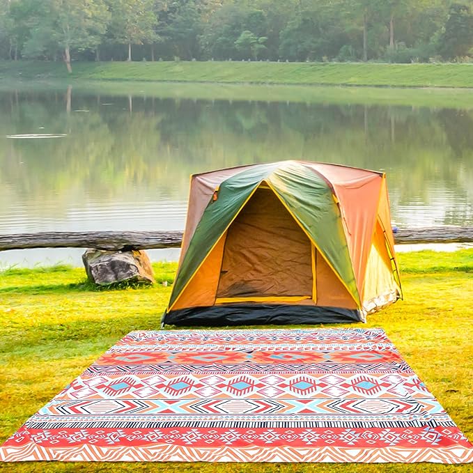 HIHOHO Beach Blanket Waterproof Sandproof Extra Large Beach Mat 79" X 83"/120"x108"for 1-8 Adults Quick Drying Durable Outdoor Picnic Mat for Beach Travel Camping Hiking