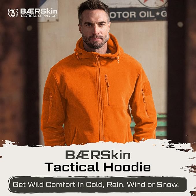 Baerskin Tactical Hoodie Jacket for Men 4.0 - Military Style Fleece Sweater for Cold, Rain, Wind or Snow