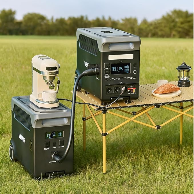 VEVOR Portable Power Station, 3600W 3840Wh Power Station Solar Generator with 10 Output Ports & Adjustable Input Power, Expandable LiFePO4 Battery Backup for Home Camping RV (Solar Panel NOT Included)