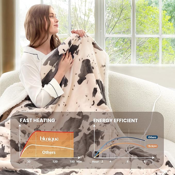 Heated Blanket Twin Blanket - Fast Heating Electric Blanket, Soft Flannel Heated Twin with 4 Time Settings,10 Heating Settings, Warm Gifts for Women & Mom & Grandma(62"x84" Light Coral)