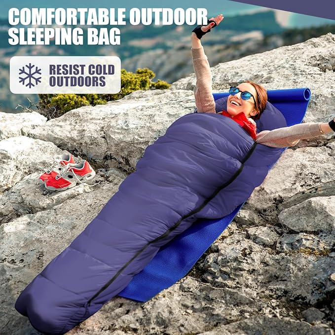 OBTANIM Sleeping Bags Portable Waterproof Camping Sleeping Bag for Adults Kids 4 Seasons Cold Weather or Warm Backpacking Hiking Travel Indoor Outdoor Use