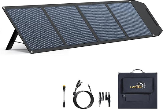 LVYUAN 200W Portable Solar Panel Foldable Solar Panel, Solar Cells 22.5% High Efficiency for Outdoor Adventures Power Station Camping RV Solar Generator