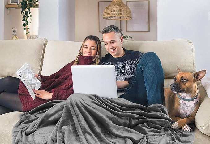 Utopia Bedding Fleece Blanket Full Size Grey (90x84 Inches) Ultra Soft Warm Lightweight Microfiber Breathable Anti-Static Cozy Winter Bed Blanket, All-Season Home Decor Gift for Men & Women