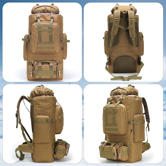 King'sGuard 100L Camping Hiking Backpack Molle Rucksack Military Camping Backpacking Daypack