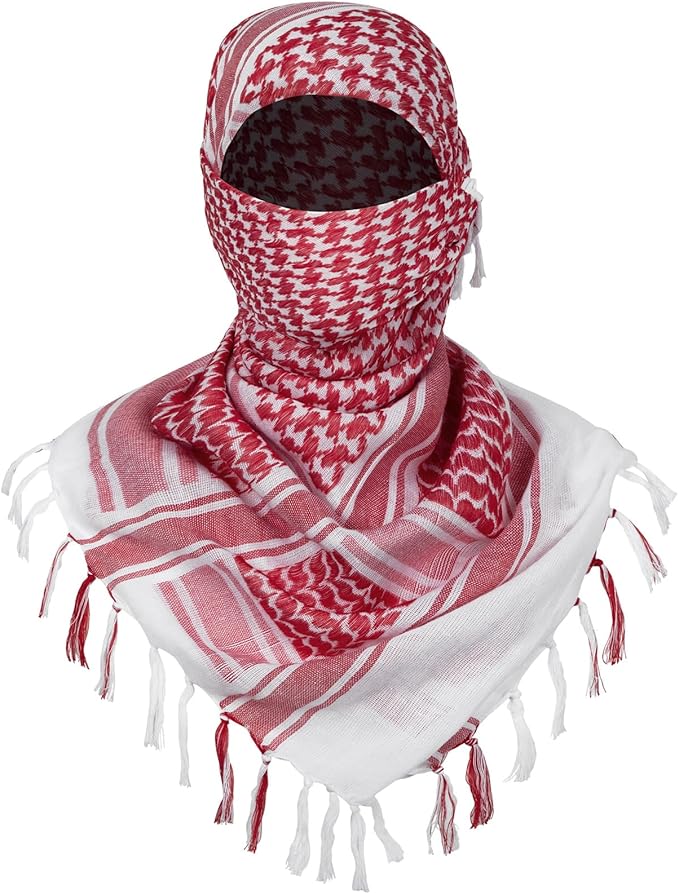 Aonal Military Shemagh Tactical Desert Scarf, 100% Cotton Keffiyeh Neck Head Scarf Wrap for Men Women