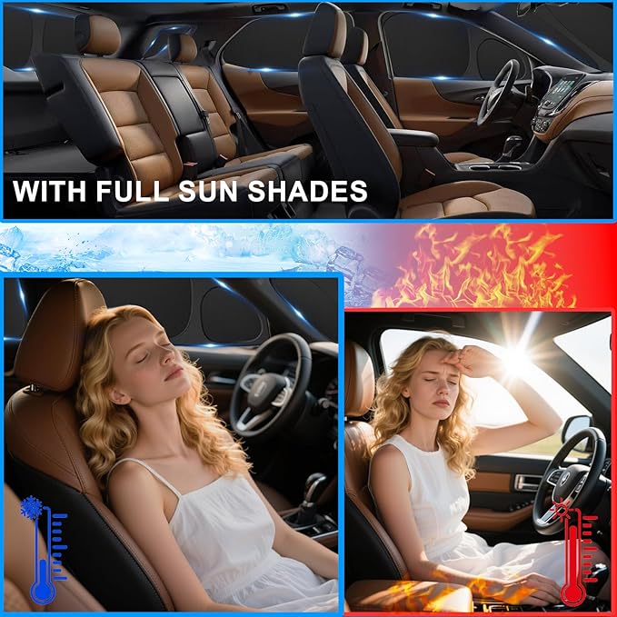 KMF 8pcs Thicken Car Sun Shades for Volkswagen VW Atlas (NOT Cross Sport) 2018-2025 Accessories, Full Car Window Covers Sunshade for Windshield Side Rear, UV Block and Privacy for Camping Outdoor
