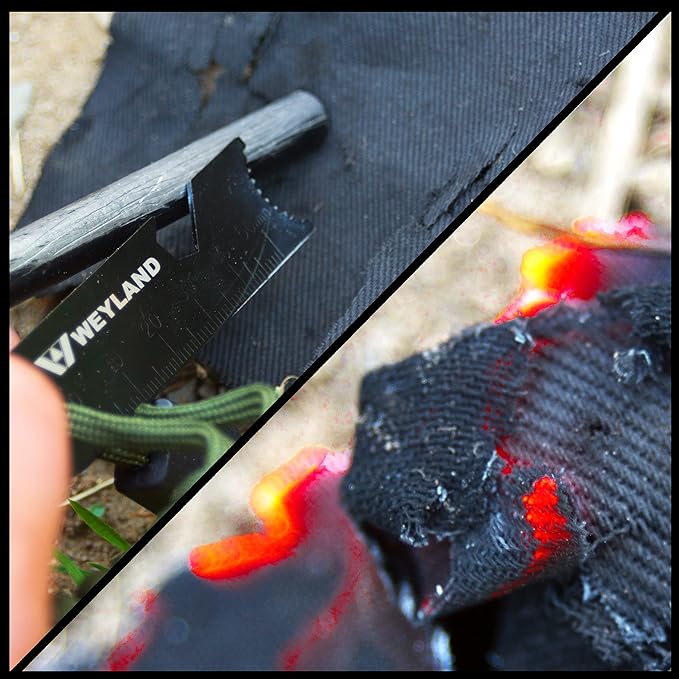 WEYLAND Fire Starting Kit - Ferro Rod & Magnesium Fire Starter, Flint & Steel Survival Tool for Camping, Bushcraft, Emergency Preparedness, Fatwood Fire Starter Sticks & Tinder for Outdoor Adventure