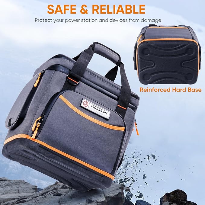 Double-Layer Travel Carrying Case for Jackery Explorer 500 – Portable Power Station Storage Bag with Molded Hard Bottom, Side Ventilation, and Front Pockets for Jackery Accessories & Solar Generator